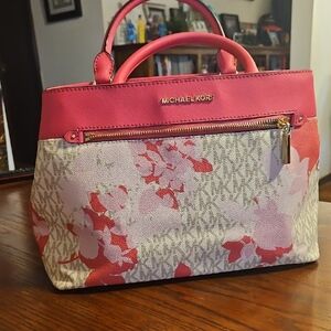 Michael Kors Floral Pink and Red Satchel